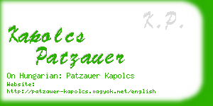 kapolcs patzauer business card